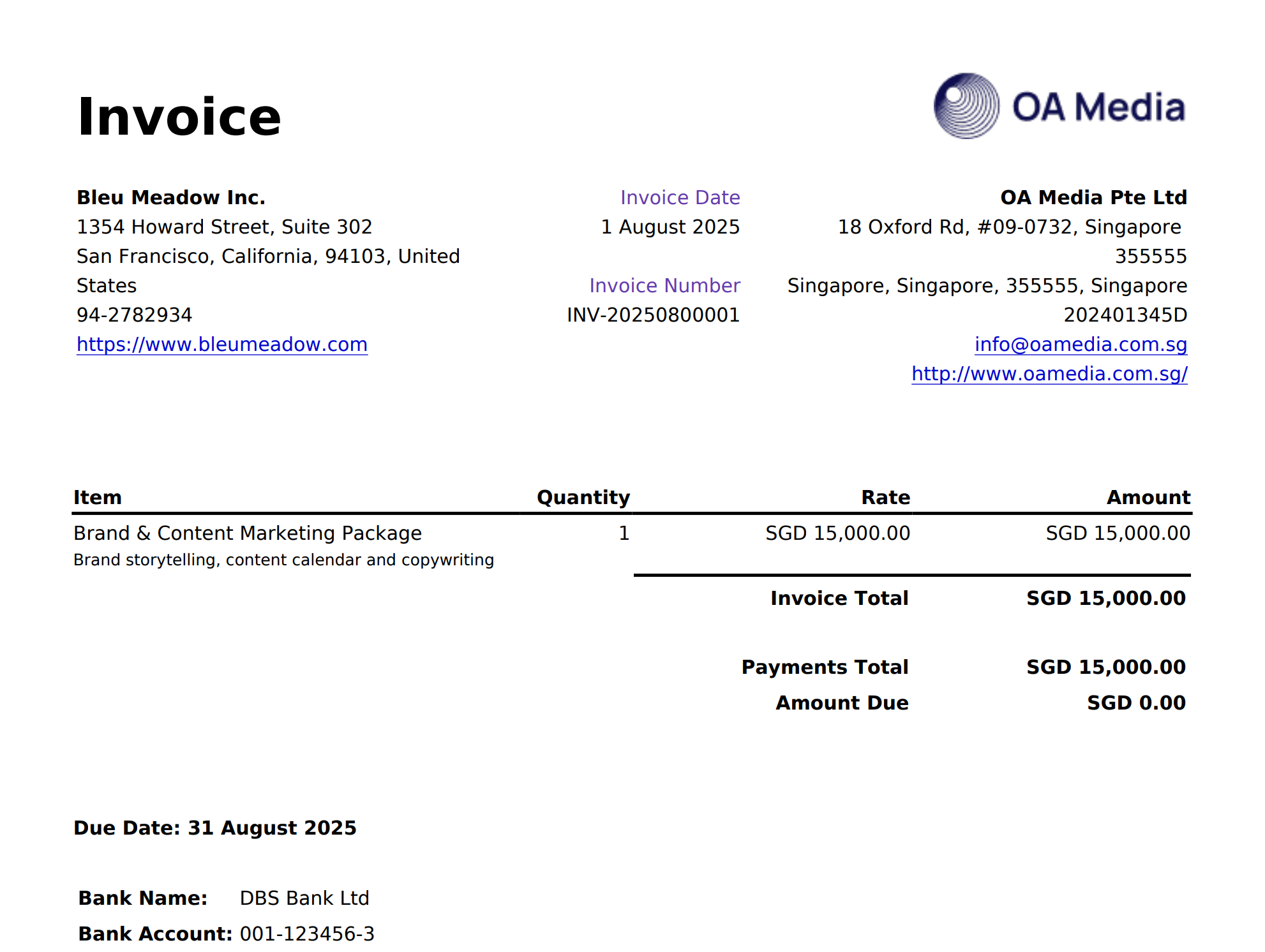 Online Invoicing with Officaid