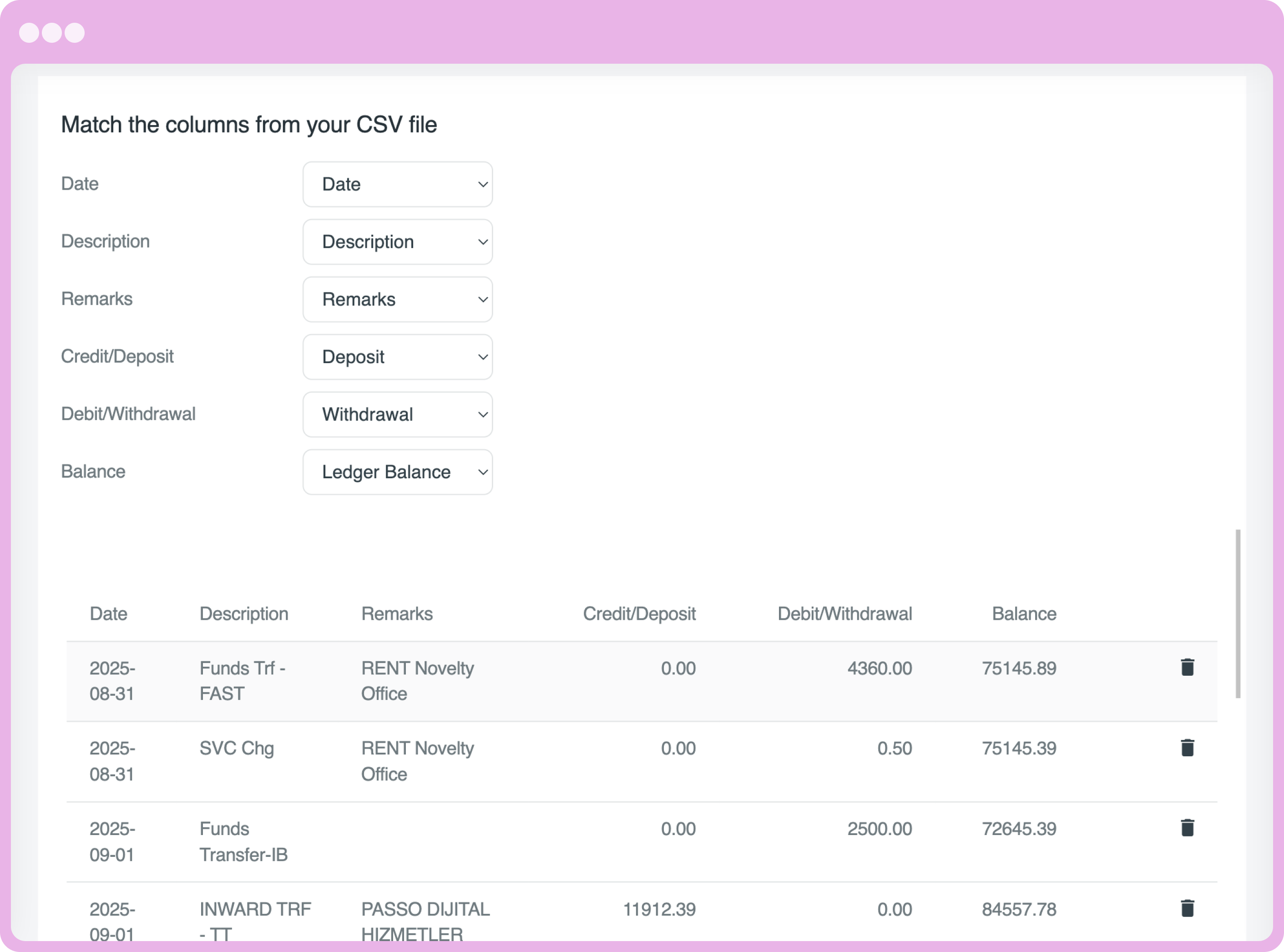 Bank Reconciliation with Officaid